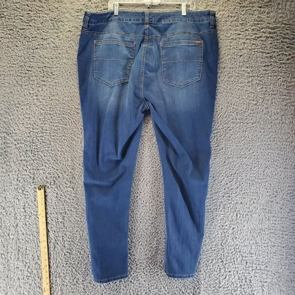 Melissa McCarthy & Seven7 Jeans Womens 24W Blue Skinny Distressed Denim Stretch - Picture 13 of 14